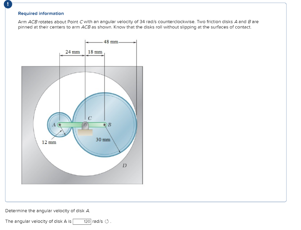 Solved Required Information Arm ACB Rotates About Point C | Chegg.com