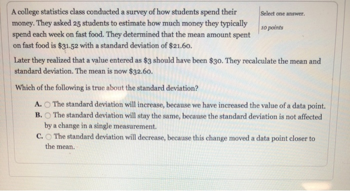 Solved A college statistics class conducted a survey of how | Chegg.com