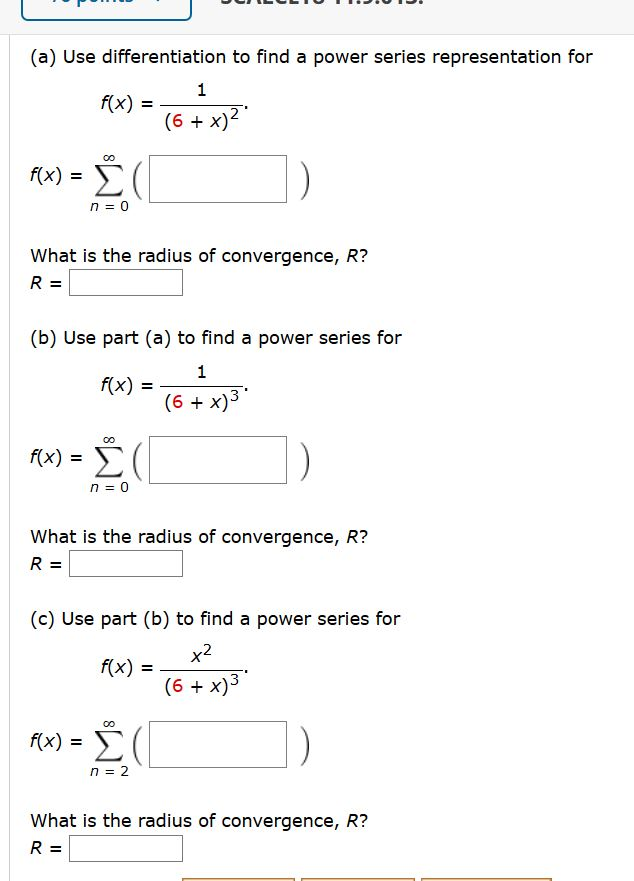 Solved A Use Differentiation To Find A Power Series Rep Chegg Com