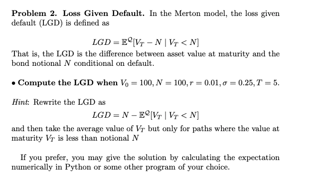 loss given default recovery rate