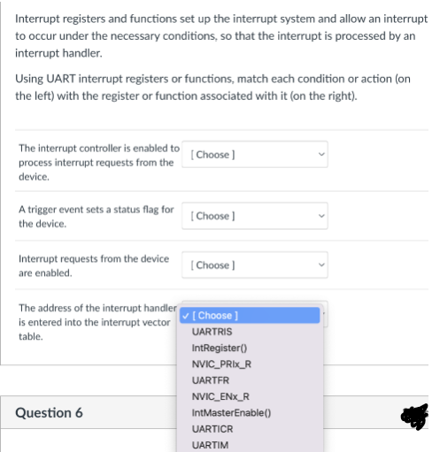 Solved Interrupt registers and functions set up the | Chegg.com