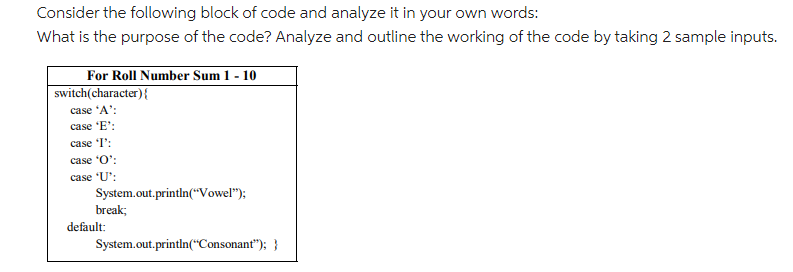 Solved Consider the following block of code and analyze it | Chegg.com