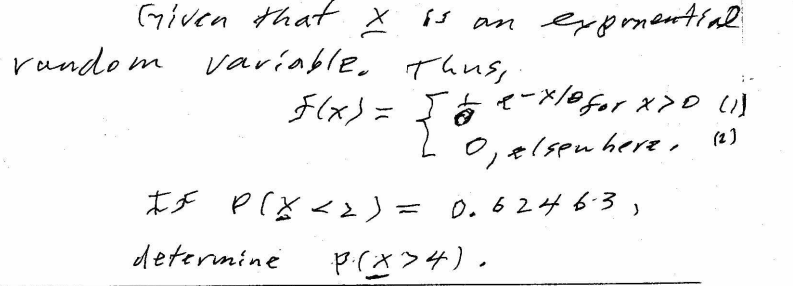 Solved Given That X Is An Exprnential Random Variable Th Chegg Com