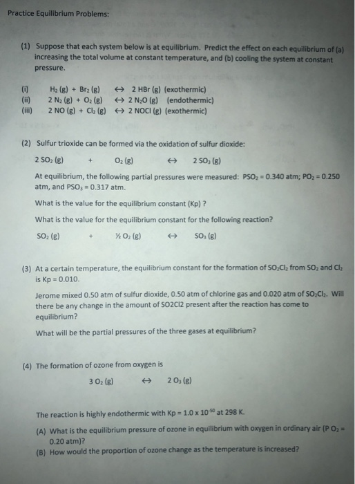Solved Practice Equilibrium Problems 1 Suppose That Each Chegg Solved Practice Equilibrium Problems 1 Suppose That Each Chegg