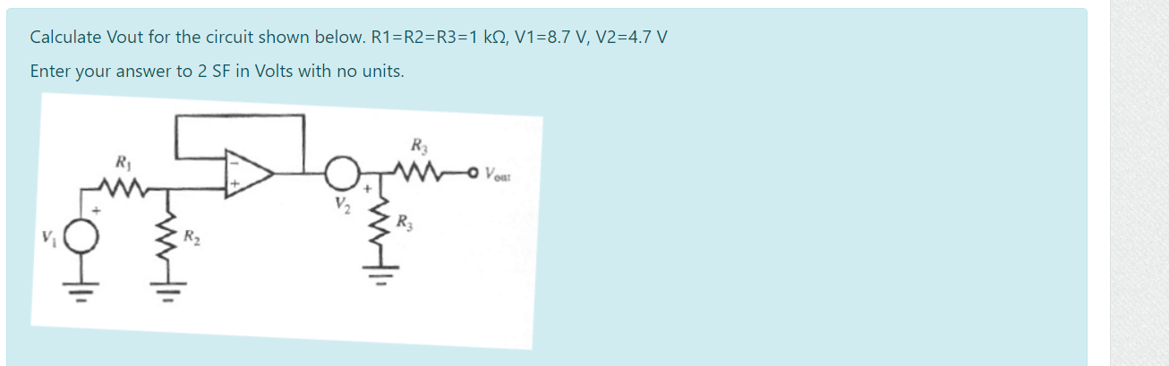 Solved Calculate Vout for the circuit shown below. | Chegg.com