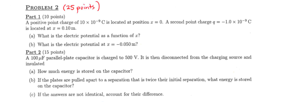 Solved PROBLEM 2 (25 points) Part 1 (10 points) A positive | Chegg.com