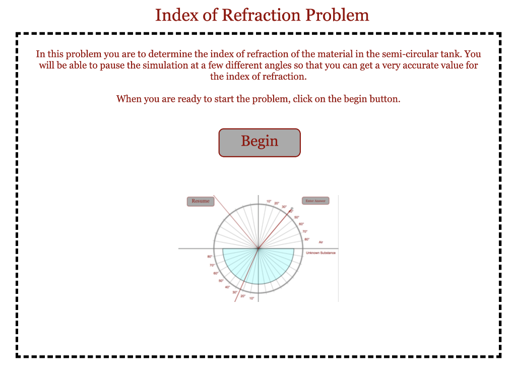 Solved Index of Refraction Problem In this problem you are