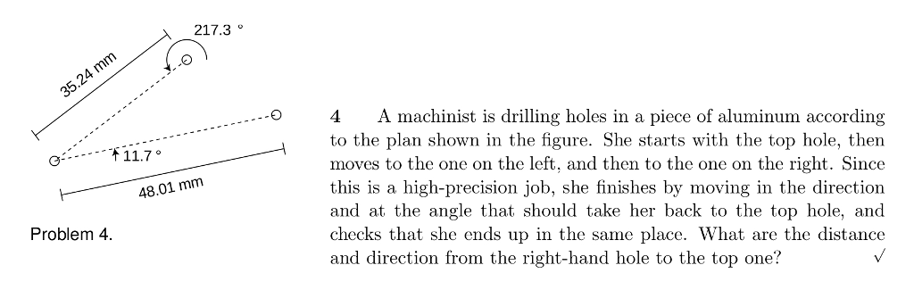 Solved 217.3 4 A machinist is drilling holes in a piece of | Chegg.com