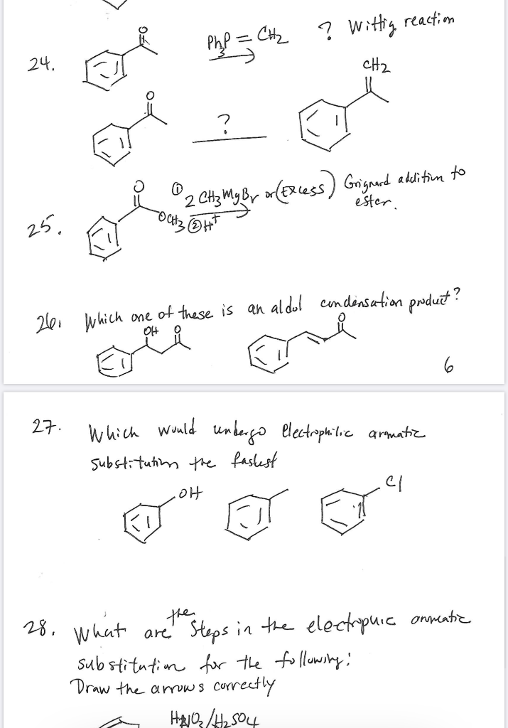 Solved ? Wittig reaction 24. Php = CH2 al CH2 대2 P2 CH3 MyBr | Chegg.com