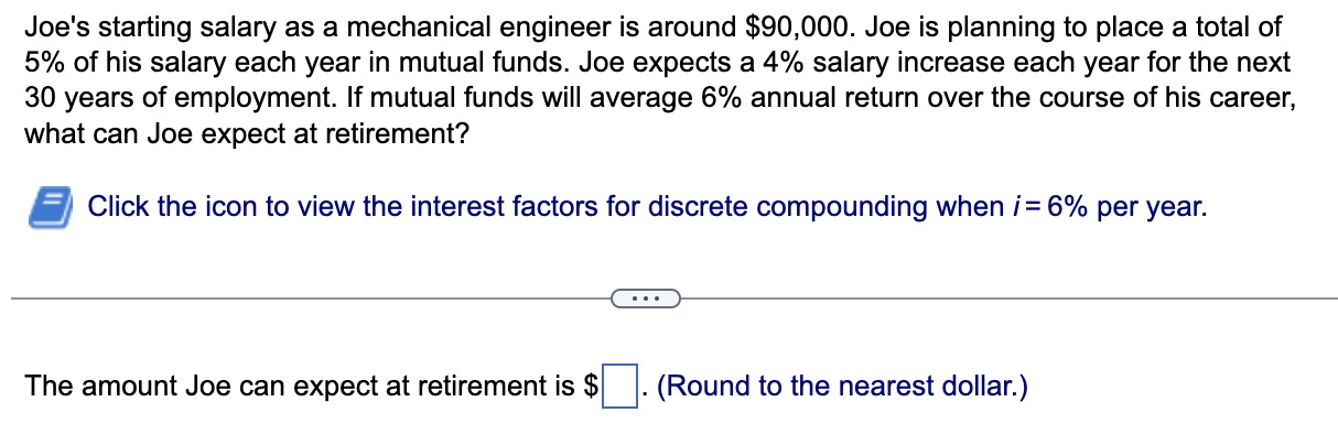 Solved Joe's starting salary as a mechanical engineer is | Chegg.com