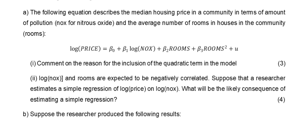 a) A researcher examining the effect of income on the | Chegg.com