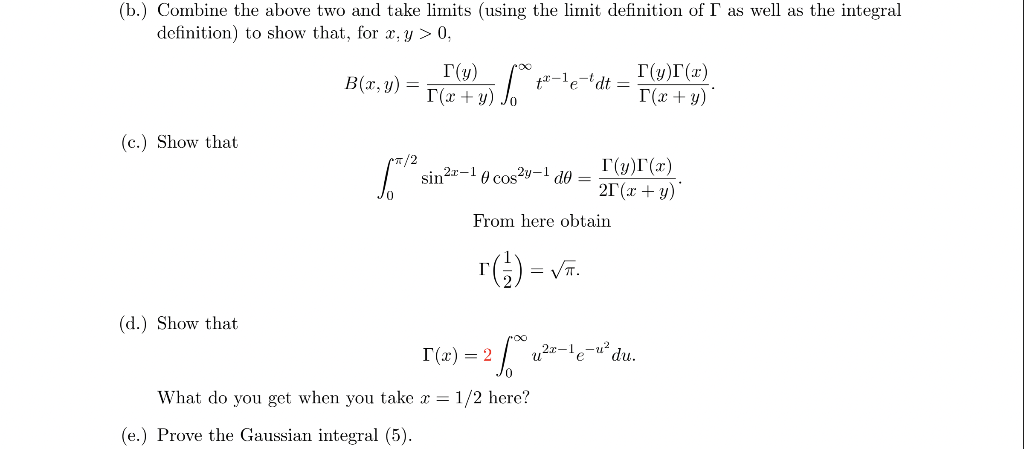 Solved Problem 5 (The Gaussian Integral). In This Problem We | Chegg.com