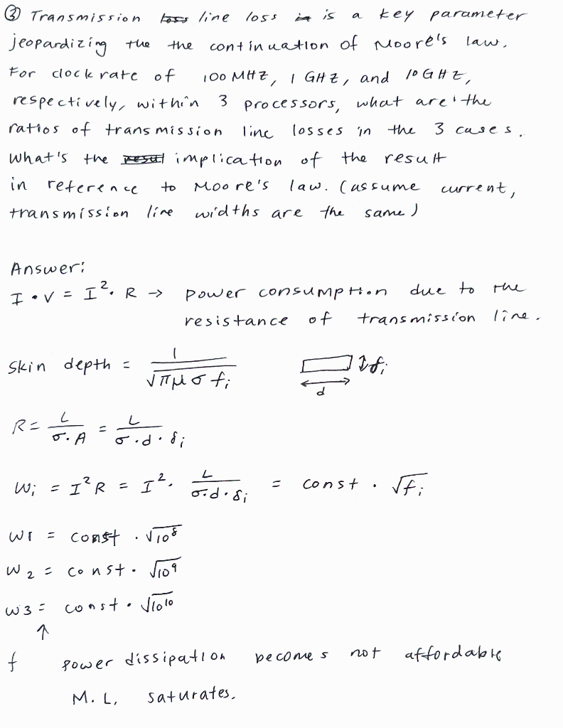 Solved (3) Transmission line loss is a key parameter