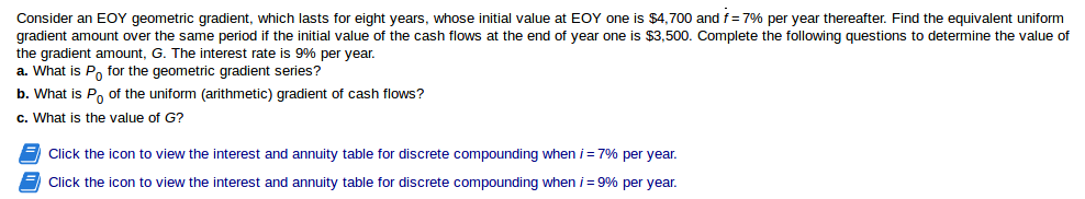 Solved Consider an EOY geometric gradient which lasts for | Chegg.com