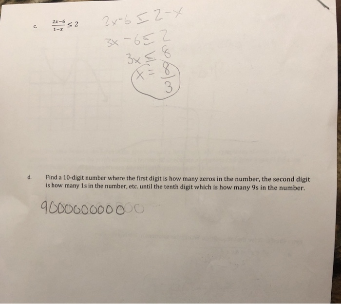 Solve Extra Solved Extra Credit: Solve the inequalities. Write your | Chegg.com