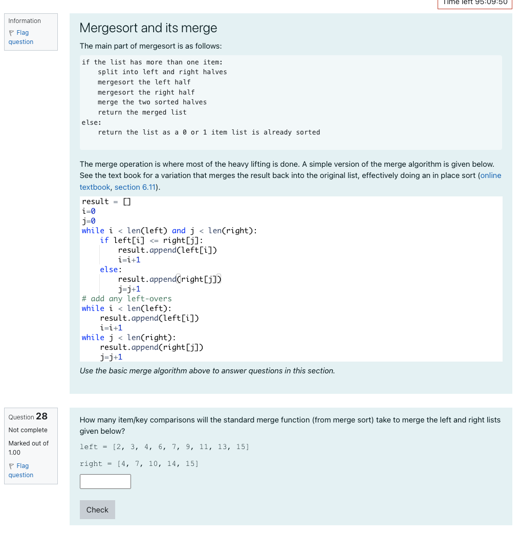 Solved Please follow Merge algorithm to solve this | Chegg.com