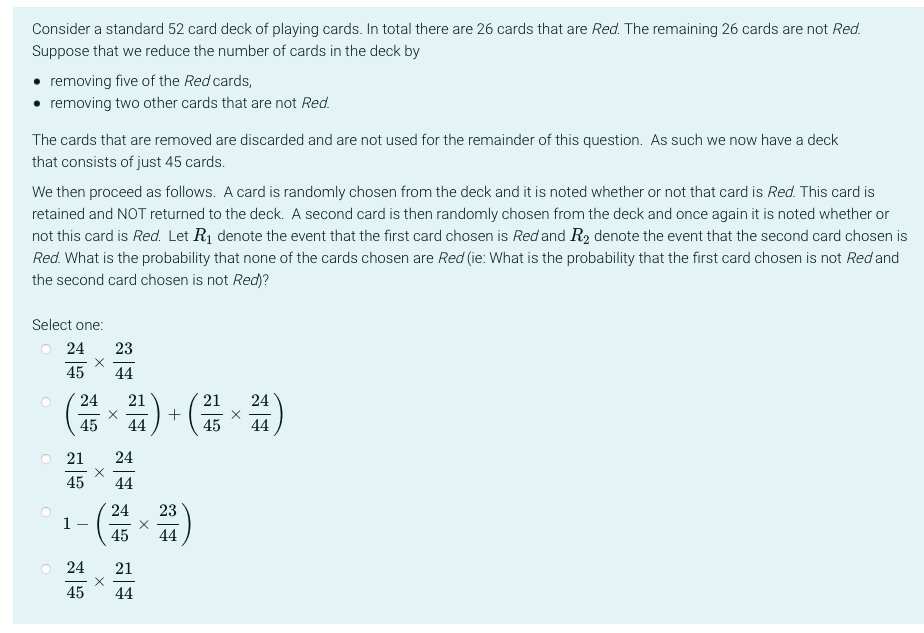 Solved Consider a standard 52 card deck of playing cards. In