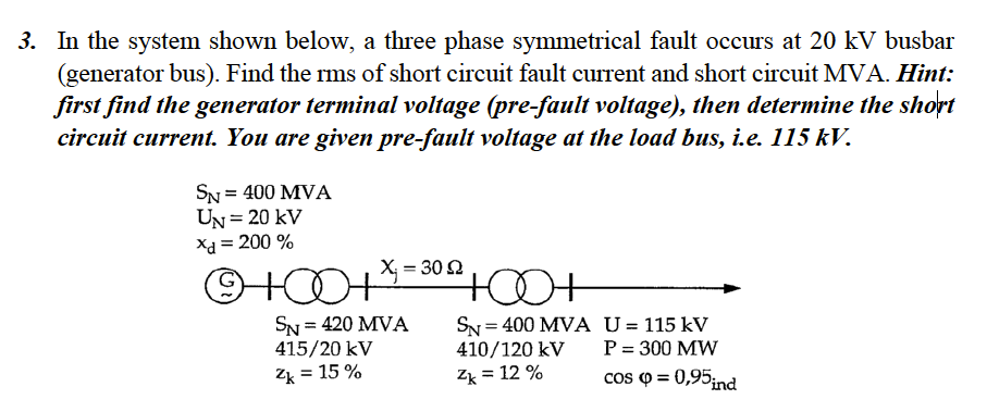 Solved 3. In the system shown below, a three phase | Chegg.com