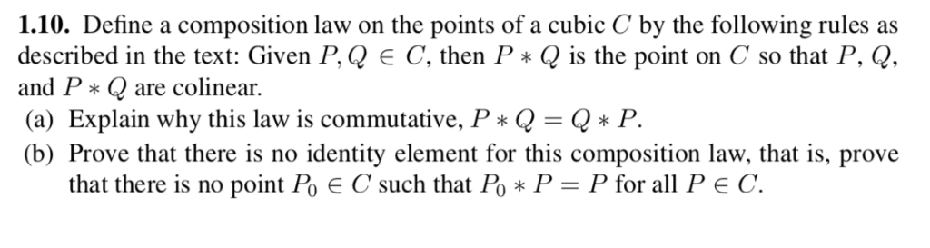 Solved 1.10. Define a composition law on the points of a | Chegg.com