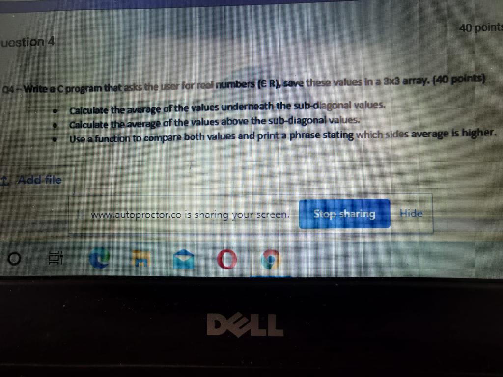 Solved 40 points uestion 4 04-Write a C program that asks | Chegg.com