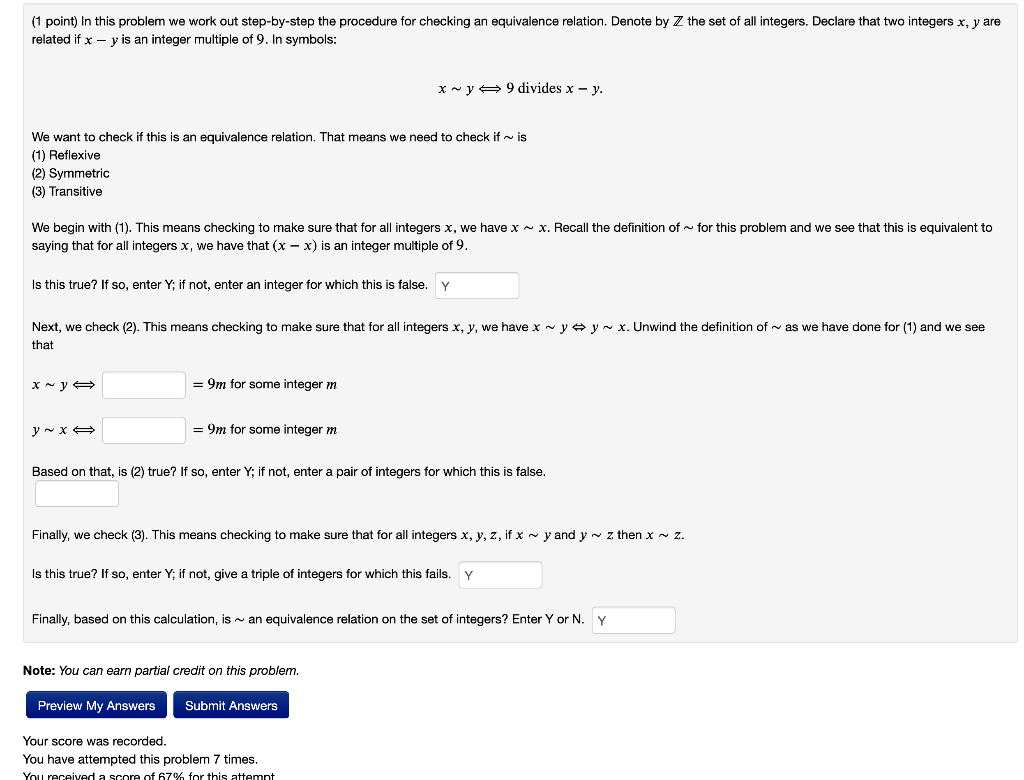 Solved 1 Point In This Problem We Work Out Step By Step