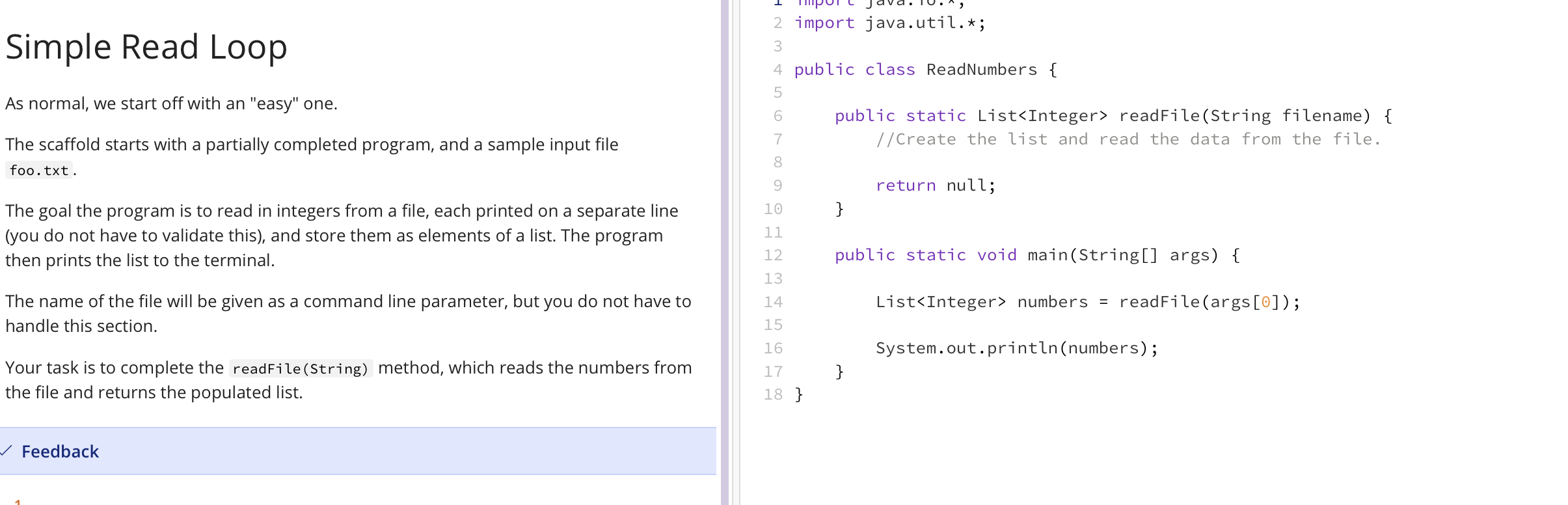 Solved Simple Read Loop As normal, we start off with an | Chegg.com