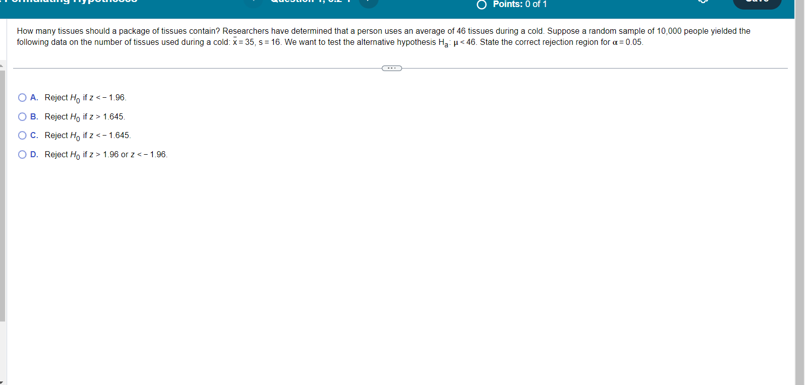 Solved How many tissues should a package of tissues contain?