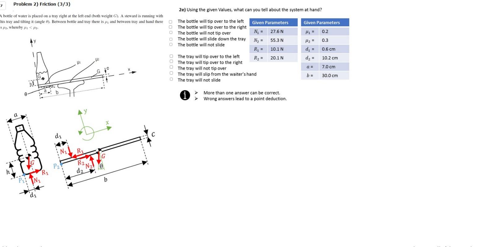 Solved 7 Problem 2) Friction (3/3) 2e) Using the given | Chegg.com