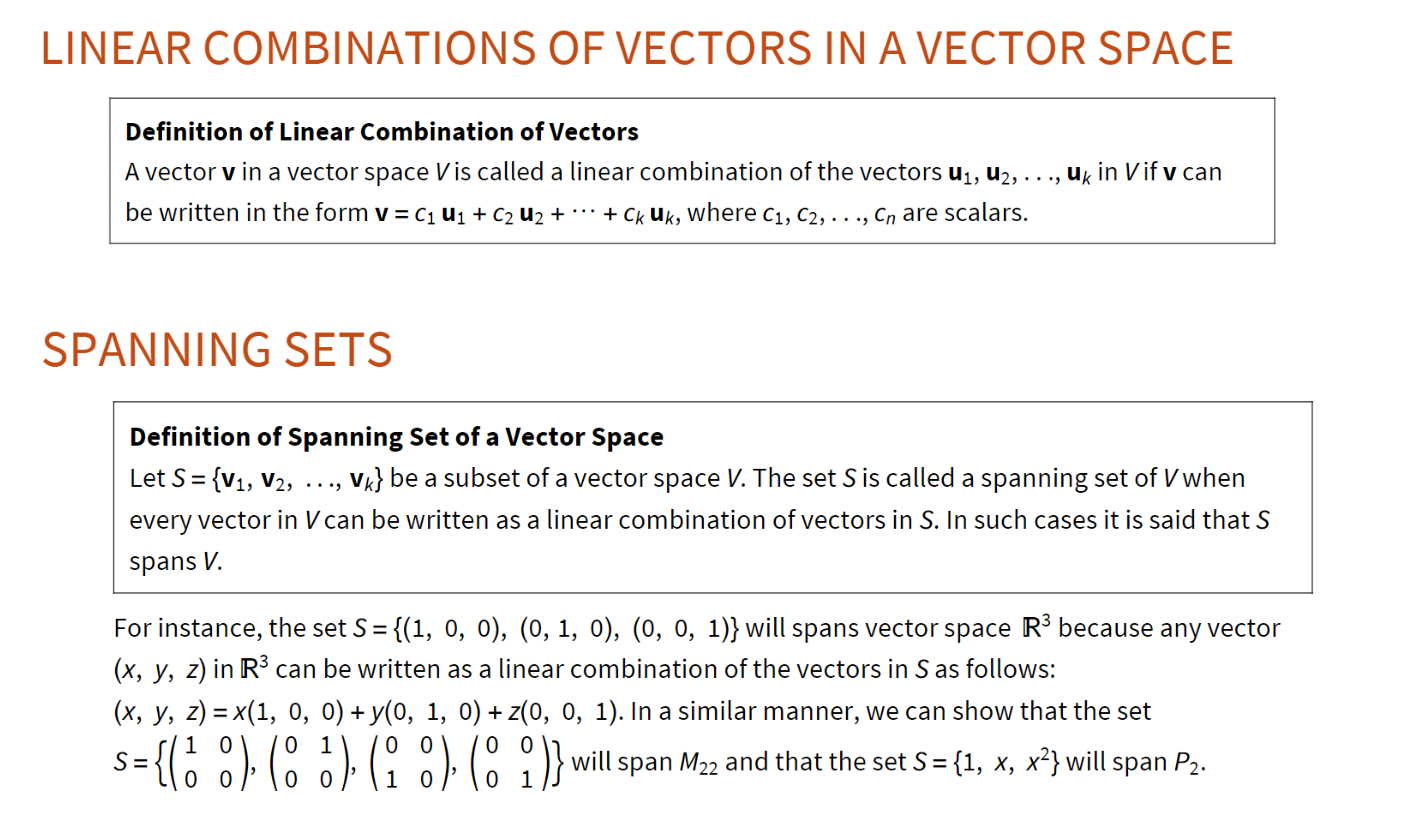Solved: LINEAR COMBINATIONS OF VECTORS IN A VECTOR SPACE D ...