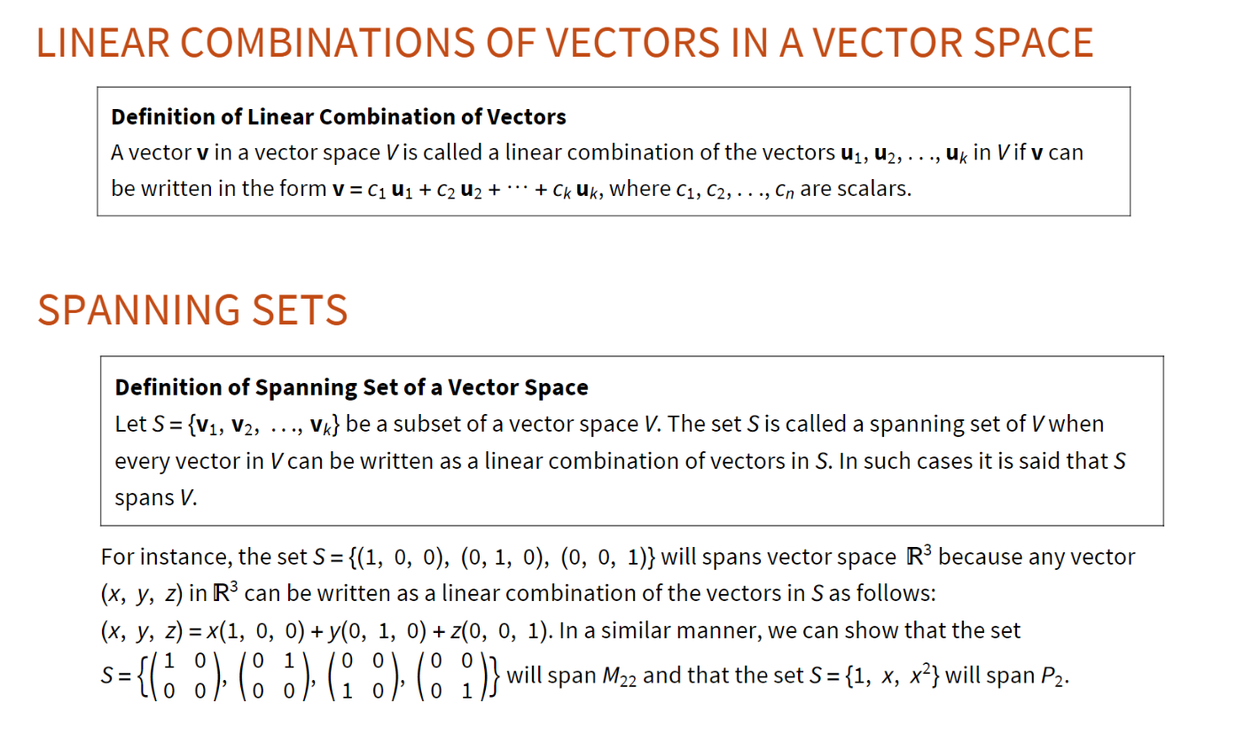 Solved LINEAR COMBINATIONS OF VECTORS IN A VECTOR SPACE Chegg