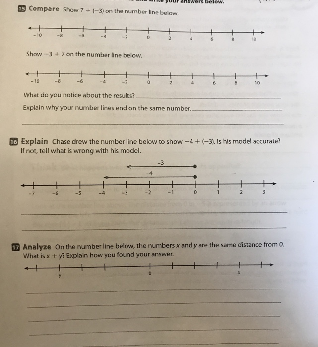 Solved te your answers below. Show 7 + (3) on the