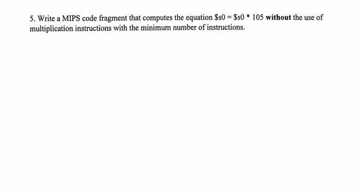 Solved 5. Write a MIPS code fragment that computes the | Chegg.com