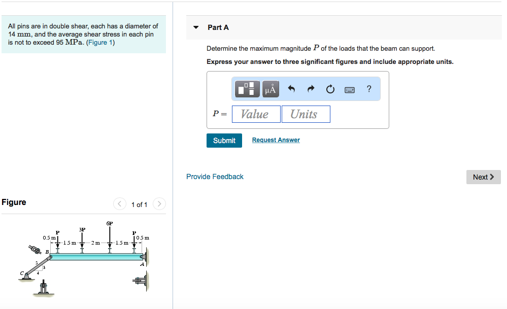 Solved All pins are in double shear, each has a diameter of | Chegg.com