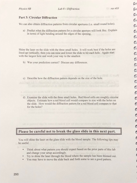 Solved rev 4.0 Physics 8B Part 3 Circular Diffraction We