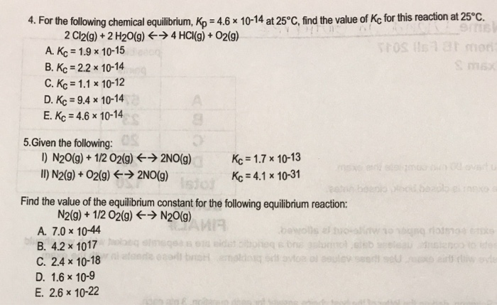 solved-4-for-the-following-chemical-equilibrium-kp-4-6-x-chegg