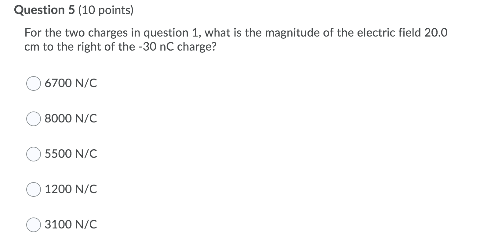 Solved Question 1 (5 points) Saved A 50.0 nC charge is | Chegg.com