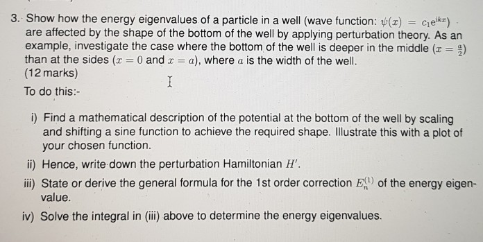 Solved 3. Show how the energy eigenvalues of a particle in a | Chegg.com