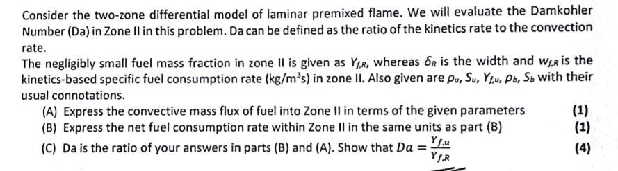 Solved Consider the two-zone differential model of laminar | Chegg.com