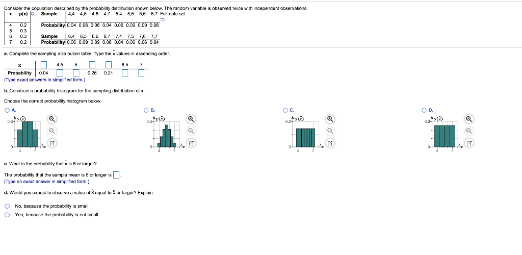 Solved Consider the population described by the probability | Chegg.com