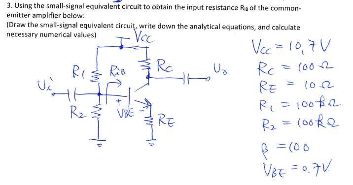 Solved 3. Using the small-signal equivalent circuit to | Chegg.com