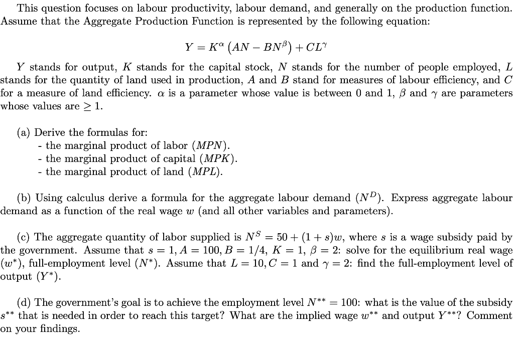 Solved This Question Focuses On Labour Productivity Labo Chegg Com