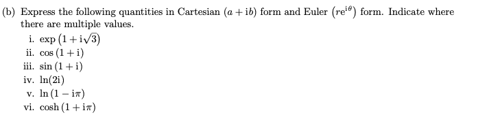Solved (b) Express the following quantities in Cartesian (a | Chegg.com