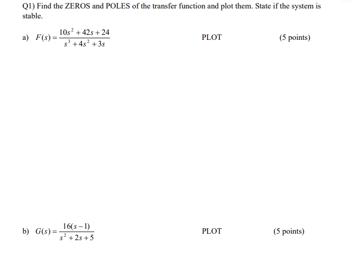 Solved Q1) Find the ZEROS and POLES of the transfer function | Chegg.com