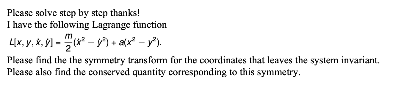 Solved Please solve step by step thanks! I have the | Chegg.com