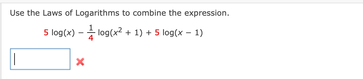 Solved Use The Laws Of Logarithms To Combine The Expression. | Chegg.com