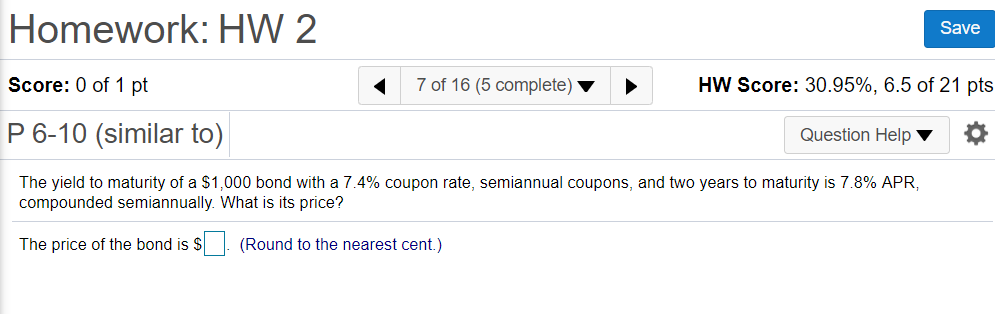 Solved Homework: HW 2 Save Score: 0 of 1 pt 7 of 16 (5 | Chegg.com