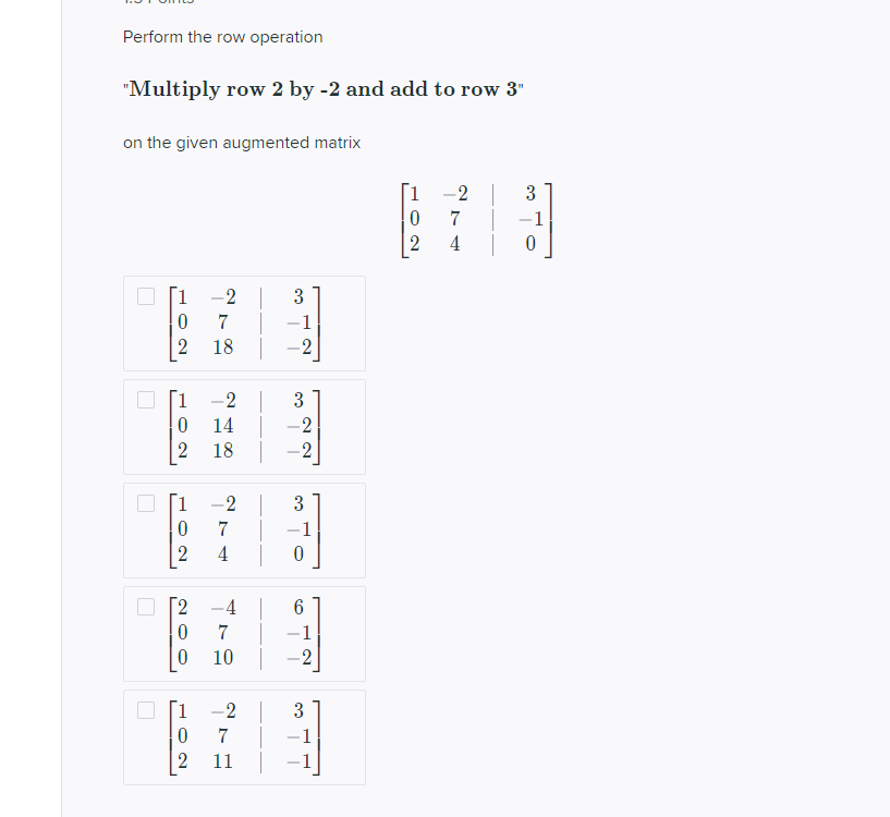 Solved Perform the row operation 