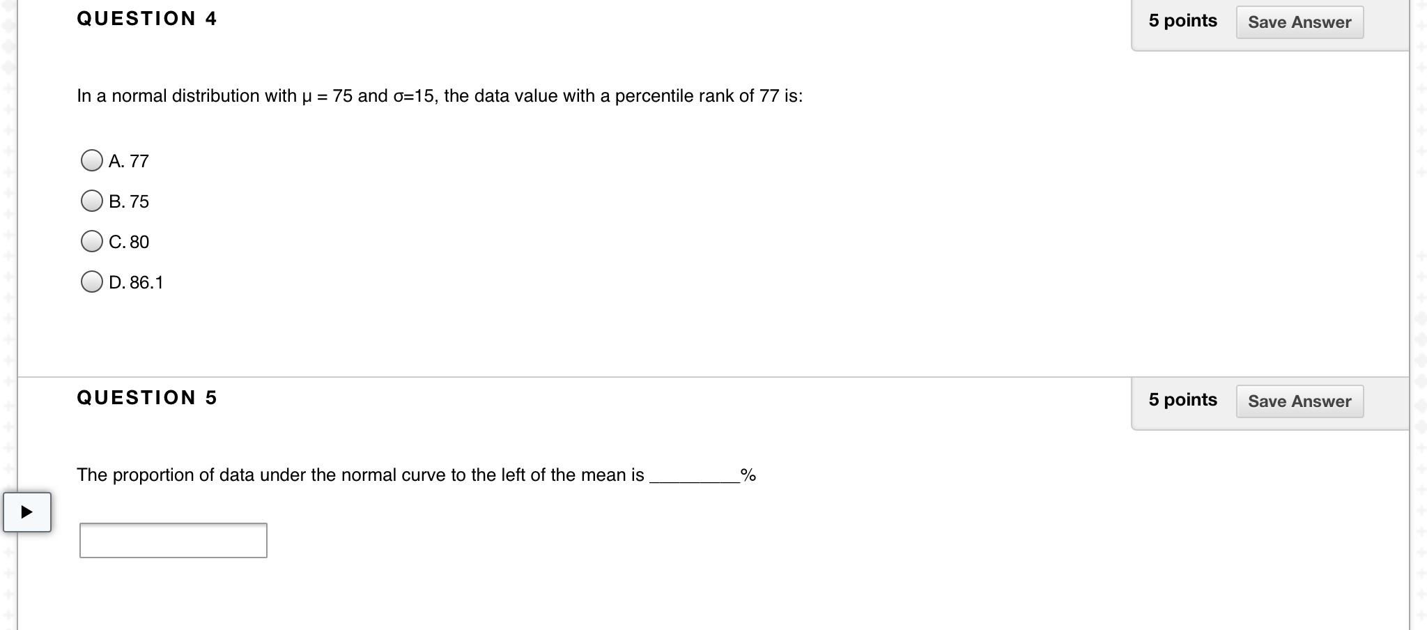 Solved Question 4 5 Points Save Answer In A Normal