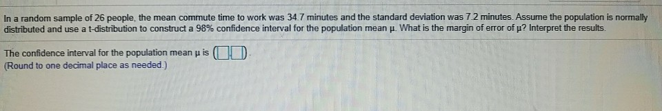 Solved construct a 98% confidence interval for the | Chegg.com