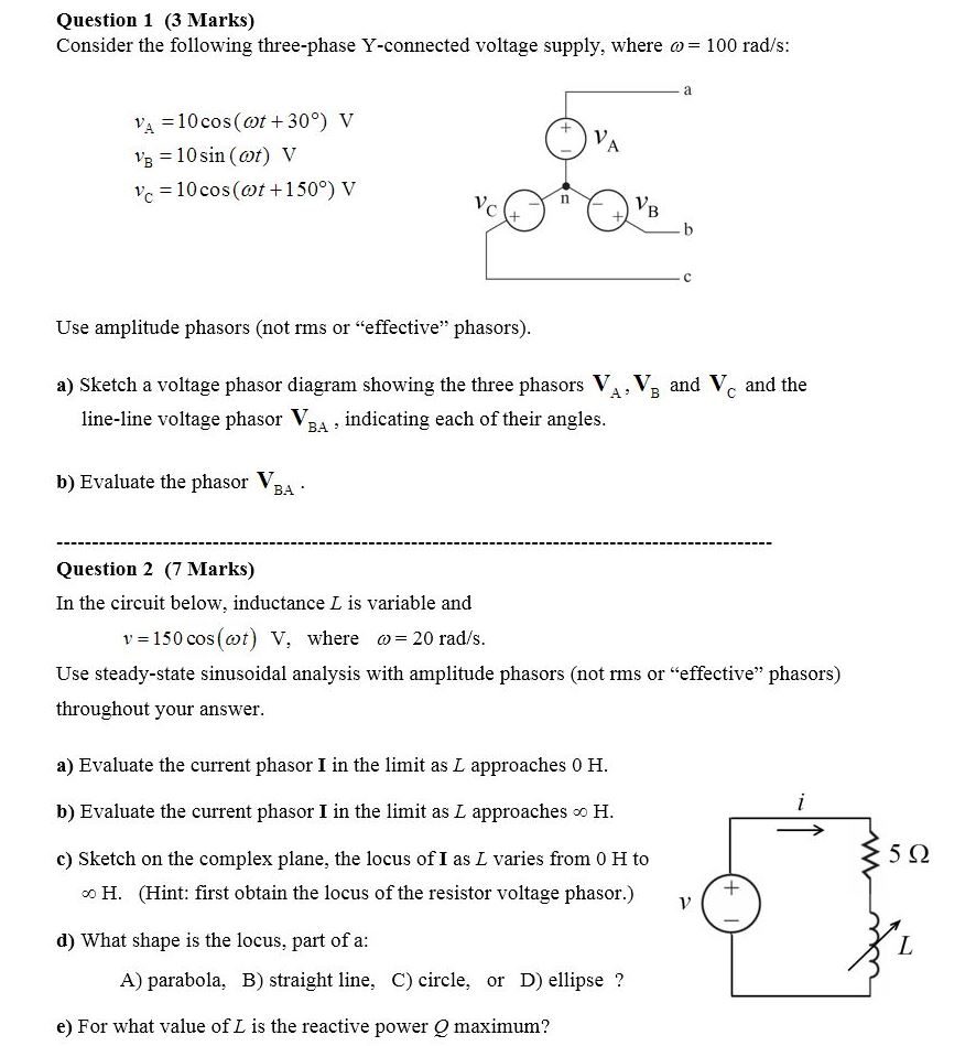 Solved Question 1 3 Marks Consider The Following Three Chegg Com